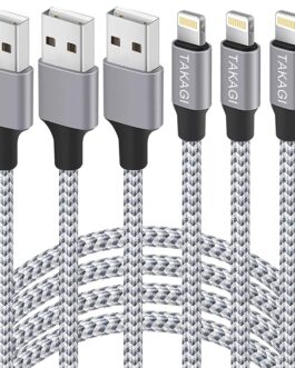 iPhone Charger TAKAGI 3Pack 6FT Nylon Braided Lightning