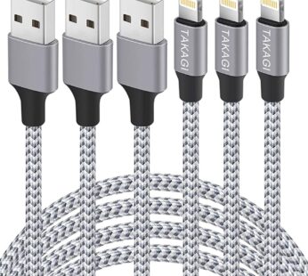 iPhone Charger TAKAGI 3Pack 6FT Nylon Braided Lightning