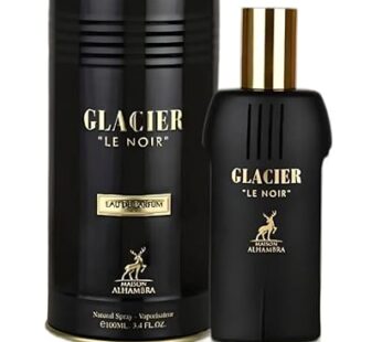 Maison Alhambra Glacier Le Noir Eau de Parfum Spray for Men, 3.4 Ounce