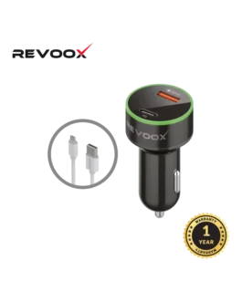 REVOOX Type-C & USB 15W Car Charger + RCC-PC01 Type-C Cable