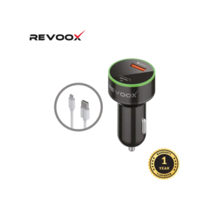 REVOOX Type-C & USB 15W Car Charger + RCC-PC01 Type-C Cable